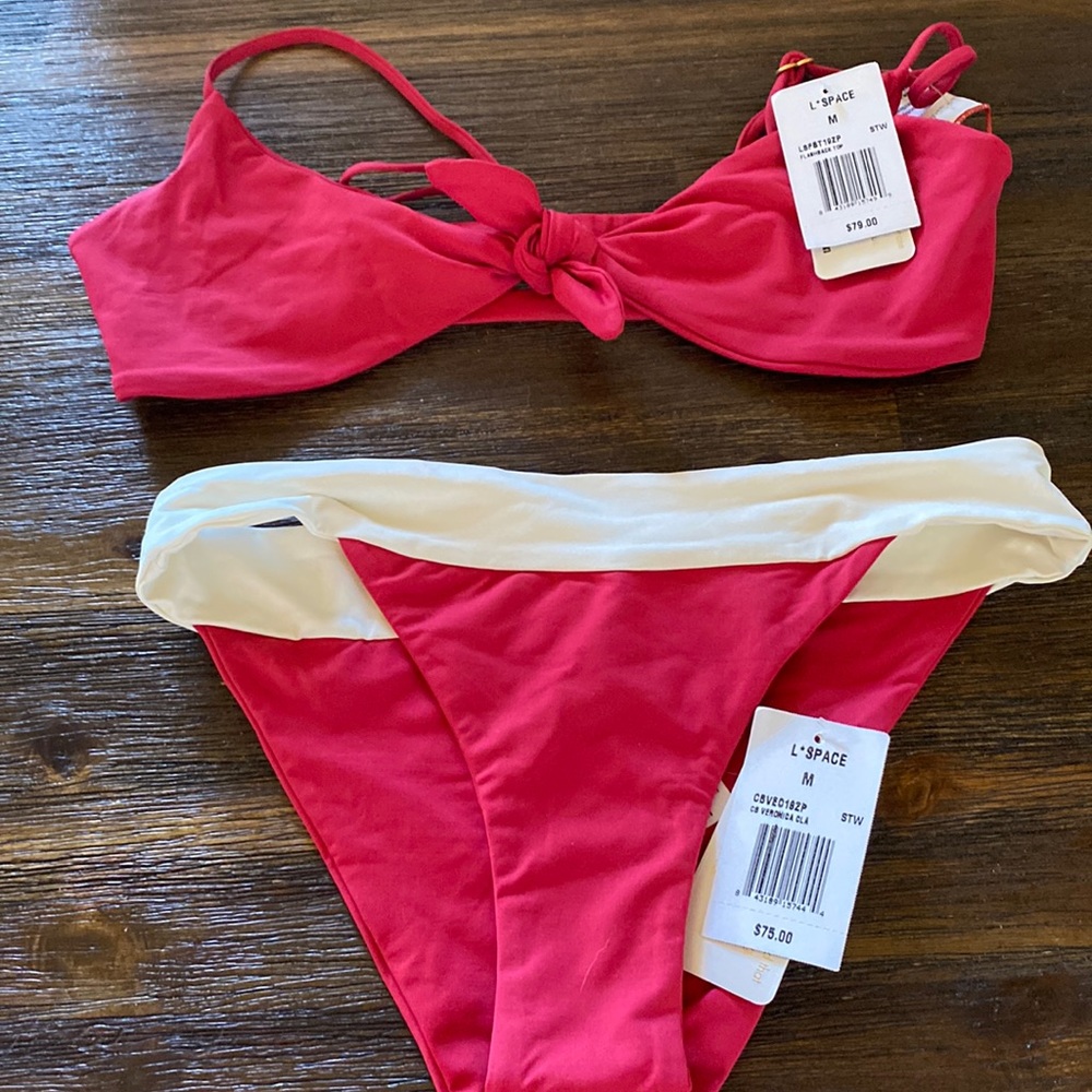 NWT L*Space Flashback top & Veronica bottom. Strawberry Medium.